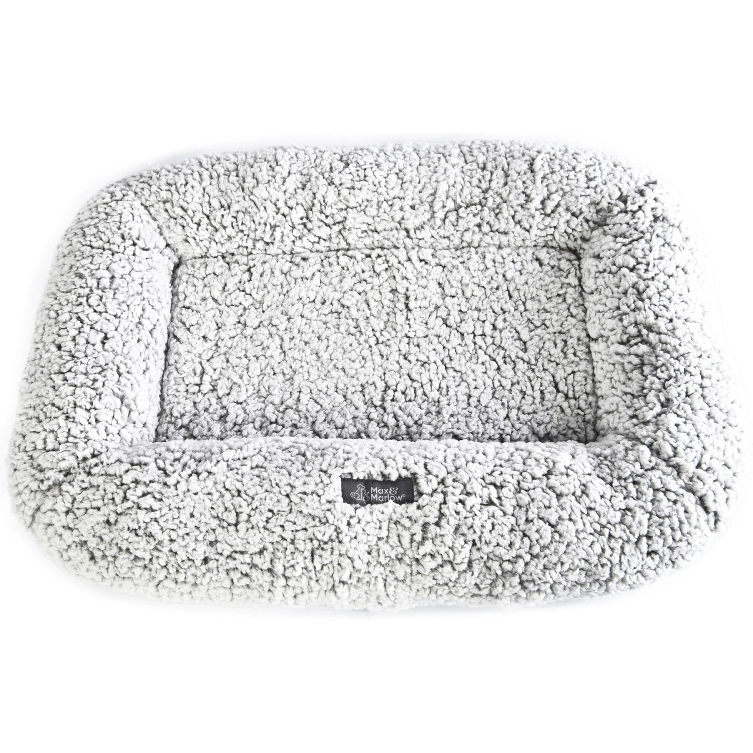 Max & Marlow Plush Sherpa Bolstered Crate Dog & Cat Bed, Gray, Small 6 Max & Marlow Plush Sherpa Bolstered Crate Dog & Cat Bed, Gray, Small - Image 4