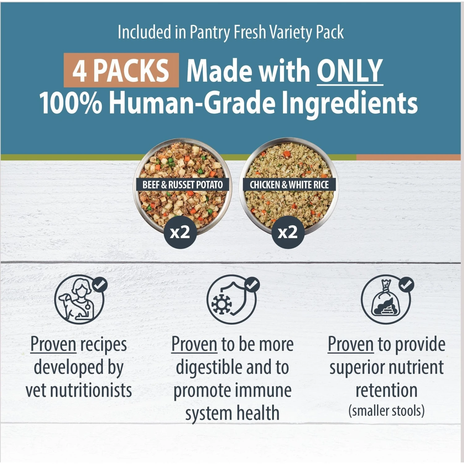 JustFoodForDogs Pantry Fresh Beef & Chicken Variety Pack, 12.5-oz Pouch, Case Of 4 4 JustFoodForDogs Pantry Fresh Beef & Chicken Variety Pack, 12.5-oz Pouch, Case Of 4 - Image 2