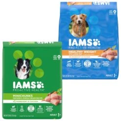 Iams Proactive Health MiniChunks Small Kibble Adult Chicken & Whole Grain Dry Dog Food & Iams Proactive Health Healthy Weight Management Low Fat Formula With Real Chicken Adult Dry Dog Food