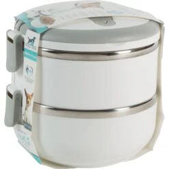 Pounce + Fetch Round 2-Tier Stainless Steel Insulated Cat & Dog Bowls