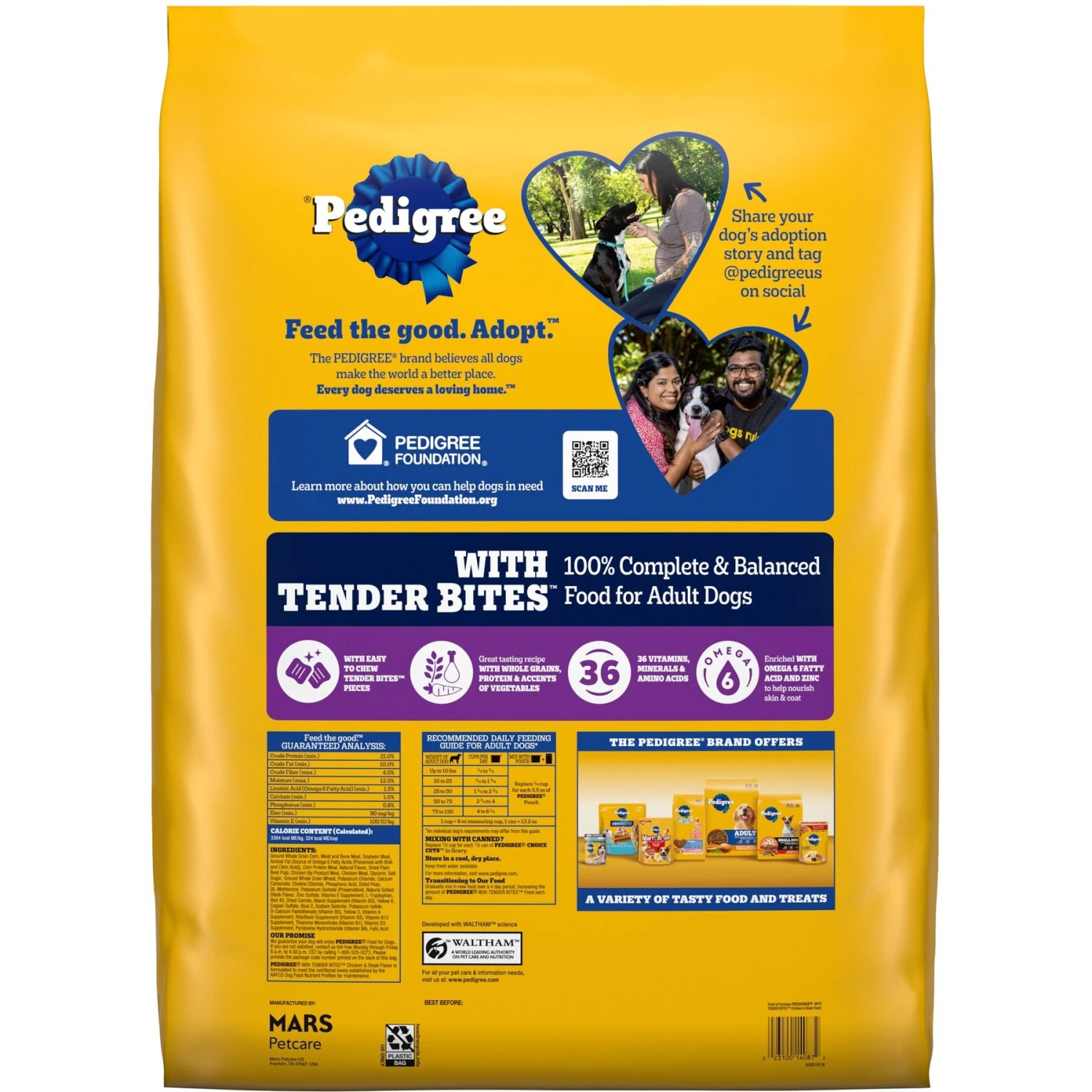 Pedigree Tender Bites Complete Nutrition Chicken & Steak Flavor Dry Dog Food, 30-lb Bag 4 Pedigree Tender Bites Complete Nutrition Chicken & Steak Flavor Dry Dog Food, 30-lb Bag - Image 2