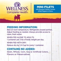 Wellness Petite Entrees Mini-Filets With Roasted Chicken, Carrots & Red Peppers In Gravy Grain-Free Wet Dog Food, 3-oz Tray, Case Of 24 17 Wellness Petite Entrees Mini-Filets With Roasted Chicken, Carrots & Red Peppers In Gravy Grain-Free Wet Dog Food, 3-oz Tray, Case Of 24 -Blue Buffalo || ROYAL CANIN || Wellness Sales 76673 PT6. AC SS1800 V1657661022