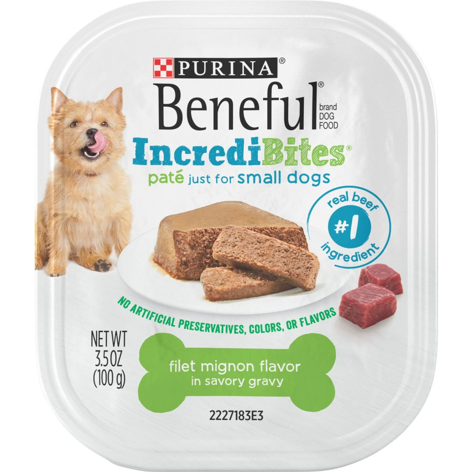 Purina Beneful IncrediBites Filet Mignon Flavor In A Savory Gravy Pate Small Wet Dog Food 3 Purina Beneful IncrediBites Filet Mignon Flavor In A Savory Gravy Pate Small Wet Dog Food