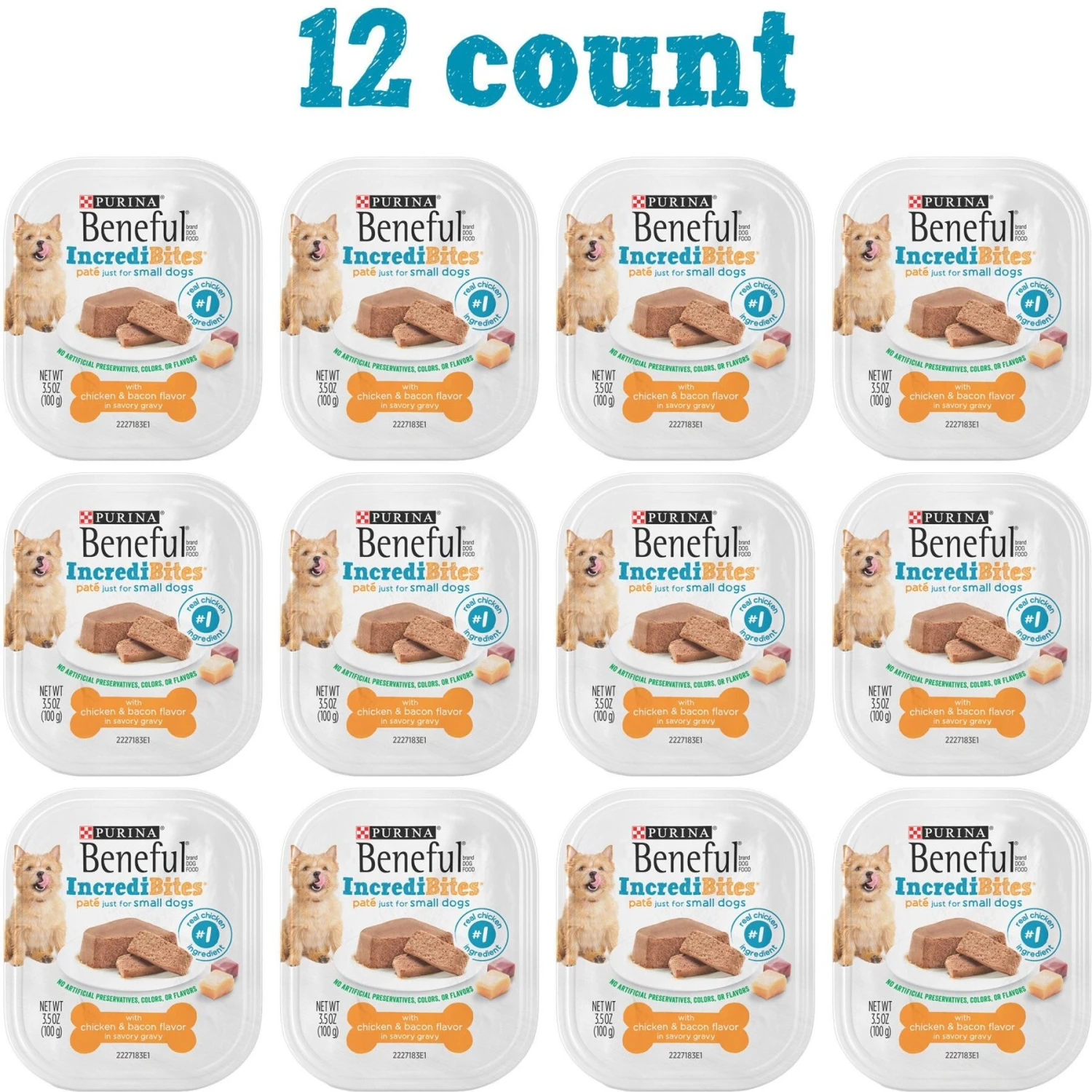 Purina Beneful IncrediBites Chicken & Bacon Flavor In A Savory Gravy Pate Small Wet Dog Food 4 Purina Beneful IncrediBites Chicken & Bacon Flavor In A Savory Gravy Pate Small Wet Dog Food - Image 2