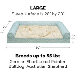 FurHaven Plush Fur & Diamond Print Nest-Top Cooling Gel Sofa Cat & Dog Bed -Blue Buffalo || ROYAL CANIN || Wellness Sales 768886 PT1. AC SS1800 V1688735868