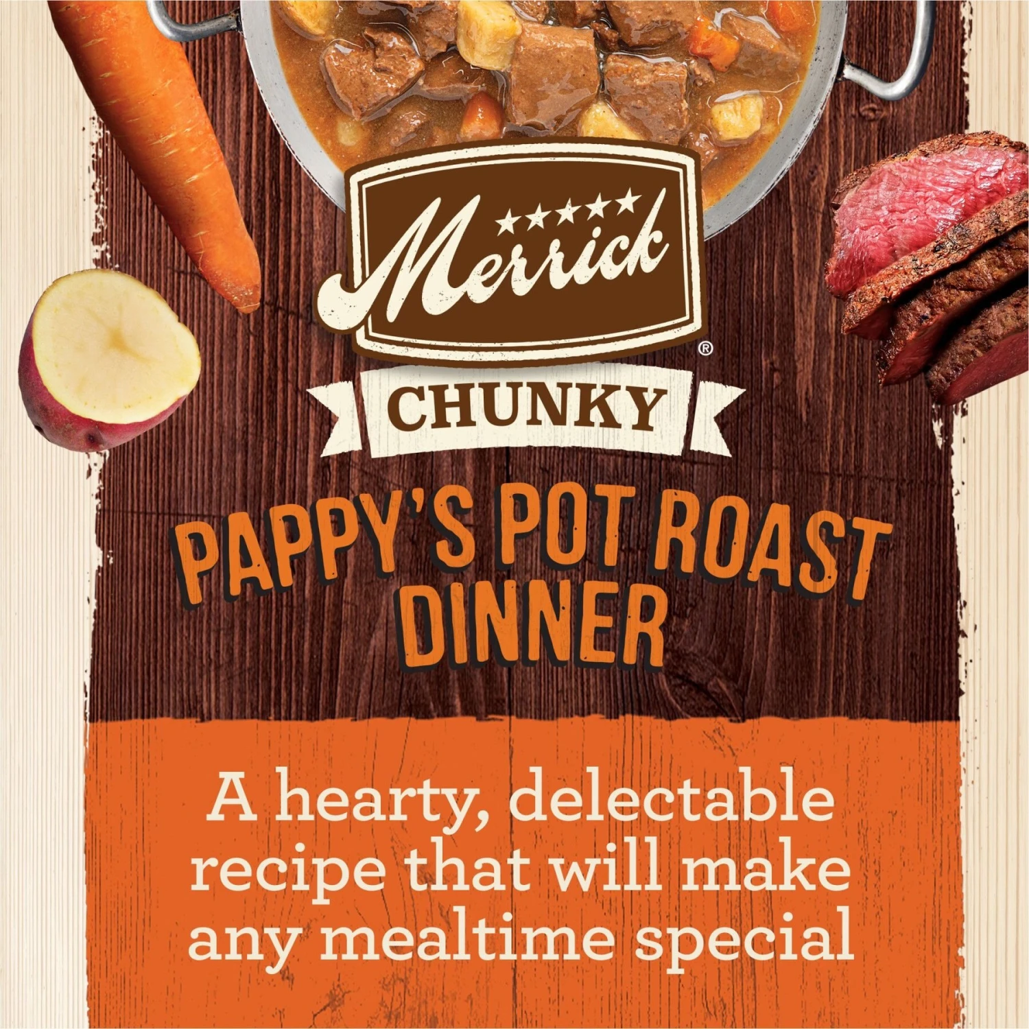 Merrick Chunky Grain-Free Wet Dog Food Pappy's Pot Roast Dinner 6 Merrick Chunky Grain-Free Wet Dog Food Pappy's Pot Roast Dinner - Image 4