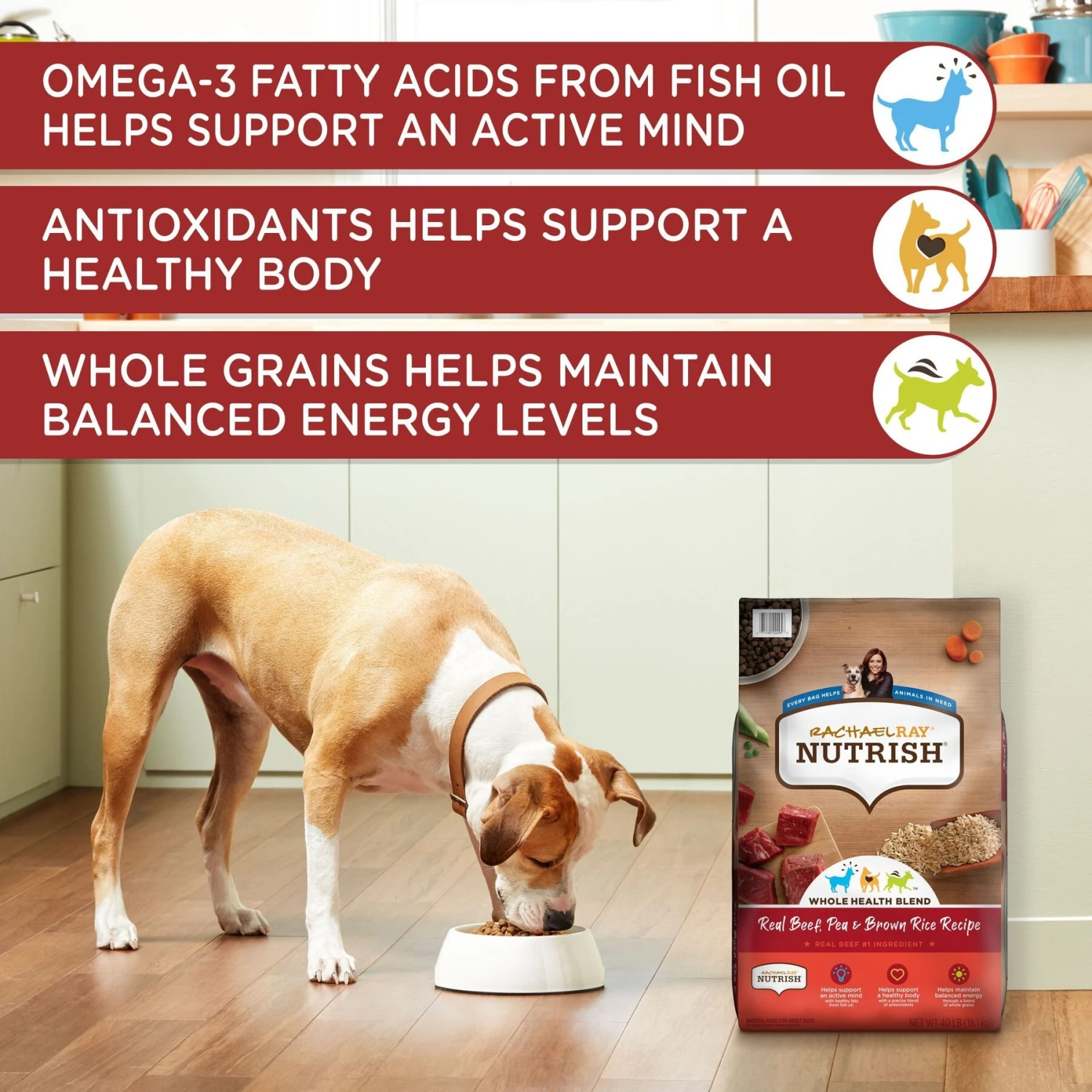 Rachael Ray Nutrish Real Beef, Pea, & Brown Rice Recipe Dry Dog Food 7 Rachael Ray Nutrish Real Beef, Pea, & Brown Rice Recipe Dry Dog Food - Image 5