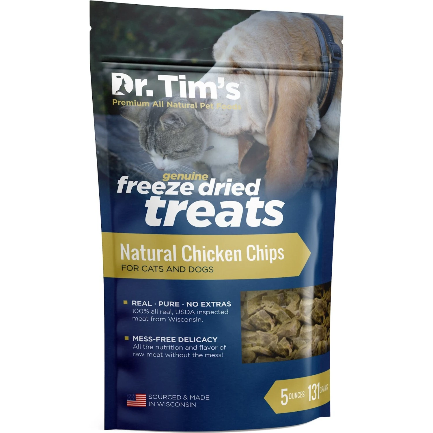 Dr. Tim's Natural Chicken Chips Genuine Freeze-Dried Dog & Cat Treats 3 Dr. Tim's Natural Chicken Chips Genuine Freeze-Dried Dog & Cat Treats