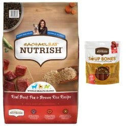 Rachael Ray Nutrish Real Beef, Pea, & Brown Rice Recipe Dry Dog Food & Rachael Ray Nutrish Soup Bones Beef & Barley Flavor Dog Treats