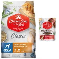 Chicken Soup For The Soul Chicken, Turkey, & Brown Rice Recipe Dry Dog Food & Chicken Soup For The Soul Savory Snacks Beef Dog Treat