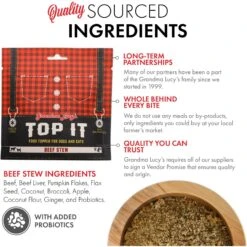 Grandma Lucy's Top It Beef Stew Grain-Free Dry Dog & Cat Food Topping, 4-oz Bag 15 Grandma Lucy's Top It Beef Stew Grain-Free Dry Dog & Cat Food Topping, 4-oz Bag -Blue Buffalo || ROYAL CANIN || Wellness Sales 782526 PT5. AC SS1800 V1677513241