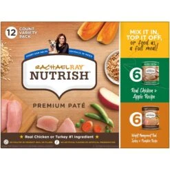 Rachael Ray Nutrish Premium Pate Poultry Variety Pack Wet Dog Food, 13-oz Can, Case Of 12