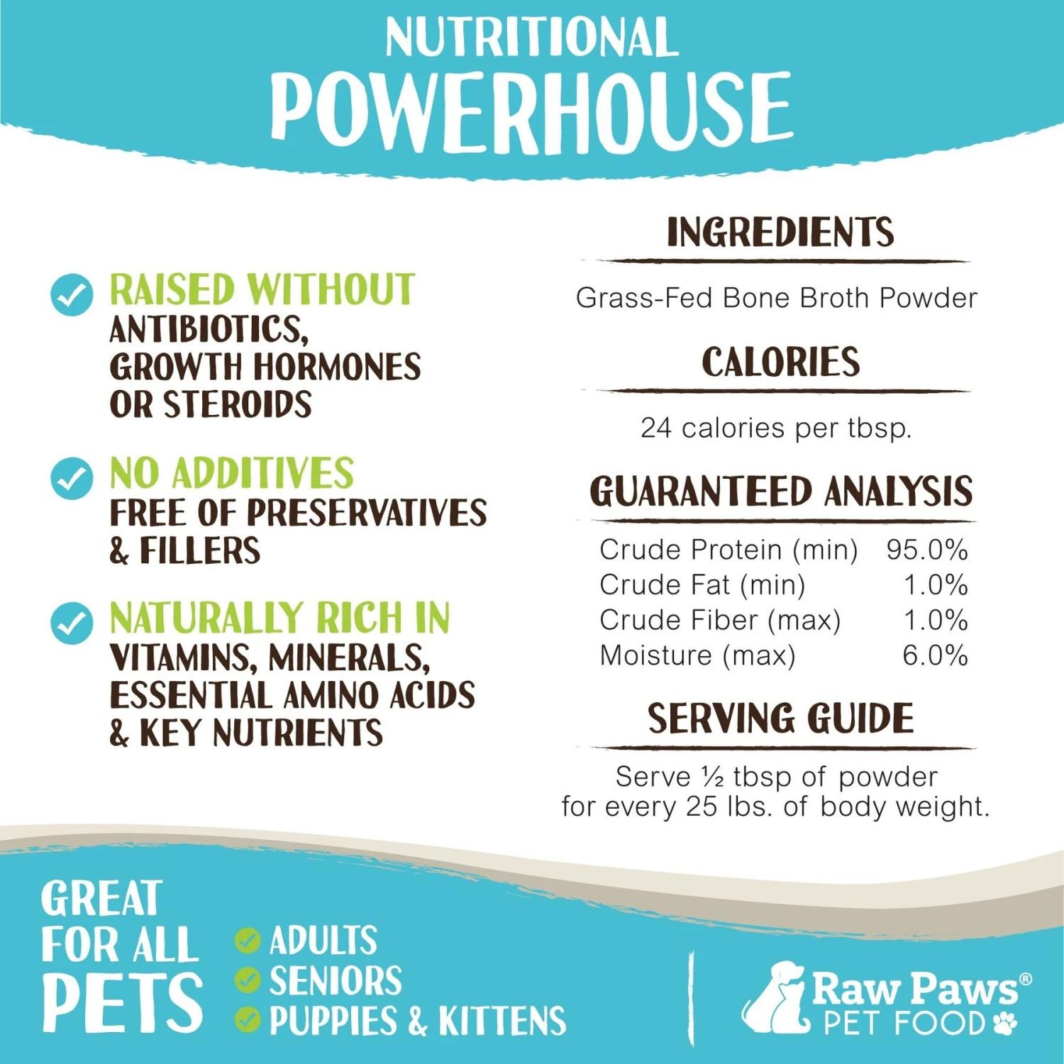 Raw Paws Grass-Fed Beef Bone Broth Powder Dog & Cat Food Topper, 6-oz Jar 6 Raw Paws Grass-Fed Beef Bone Broth Powder Dog & Cat Food Topper, 6-oz Jar - Image 4