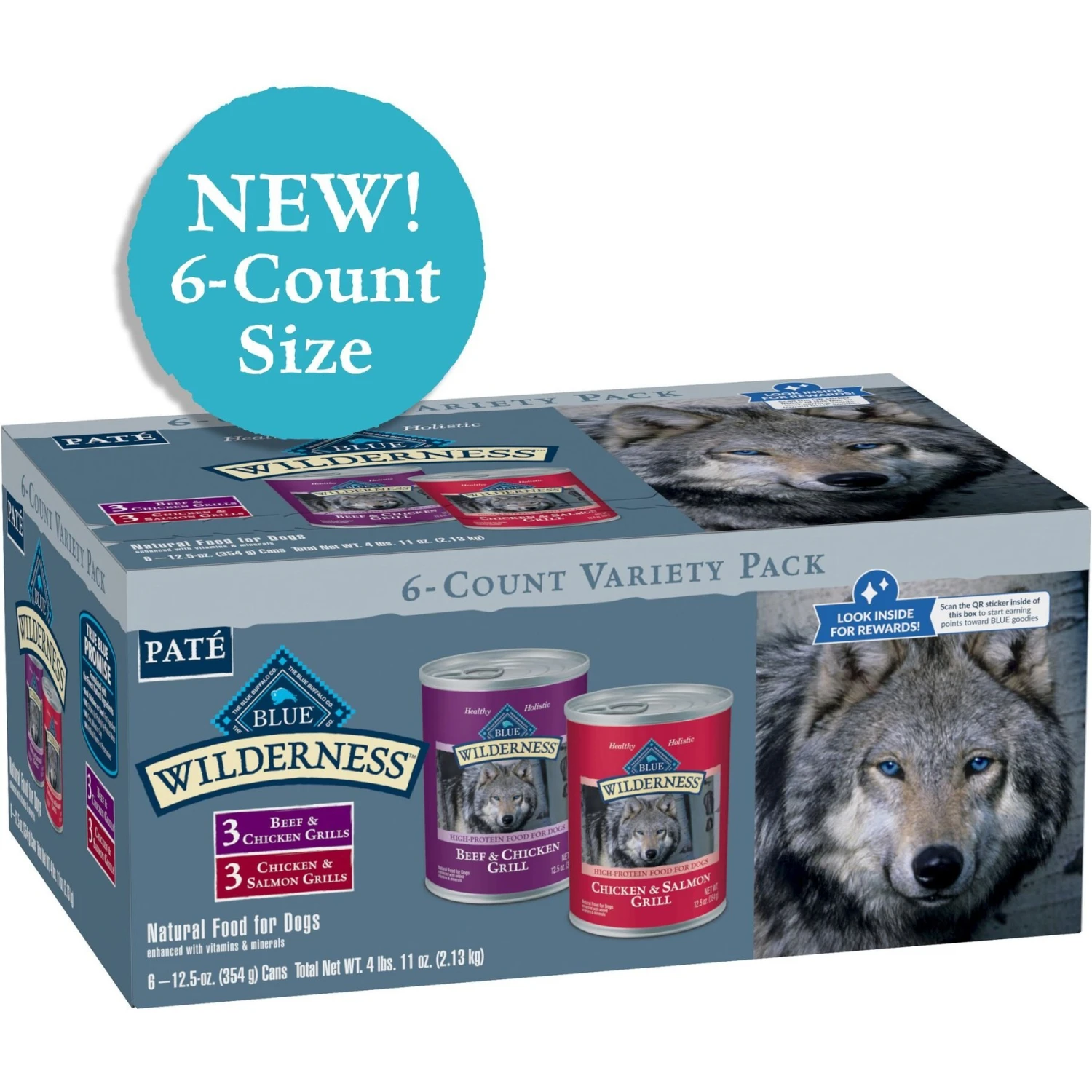Blue Buffalo Wilderness Beef & Salmon Variety Pack Wet Dog Food & Blue Buffalo Life Protection Formula Large Breed Adult Chicken & Brown Rice Recipe Dry Dog Food 4 Blue Buffalo Wilderness Beef & Salmon Variety Pack Wet Dog Food & Blue Buffalo Life Protection Formula Large Breed Adult Chicken & Brown Rice Recipe Dry Dog Food - Image 2