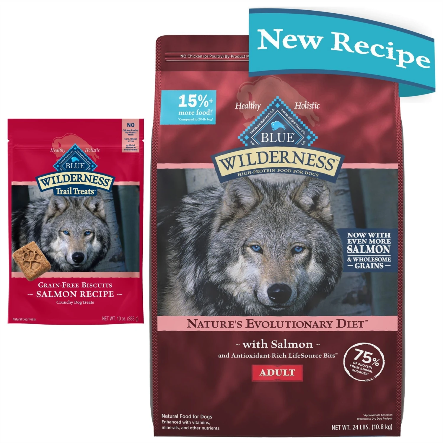 Blue Buffalo Wilderness Adult High Protein Natural Salmon & Wholesome Grains Dry Dog Food & Blue Buffalo Wilderness Trail Treats Grain-Free Salmon Biscuits Dog Treats 3 Blue Buffalo Wilderness Adult High Protein Natural Salmon & Wholesome Grains Dry Dog Food & Blue Buffalo Wilderness Trail Treats Grain-Free Salmon Biscuits Dog Treats