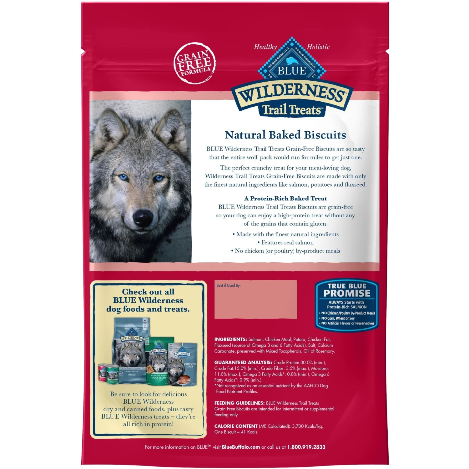 Blue Buffalo Wilderness Adult High Protein Natural Salmon & Wholesome Grains Dry Dog Food & Blue Buffalo Wilderness Trail Treats Grain-Free Salmon Biscuits Dog Treats 9 Blue Buffalo Wilderness Adult High Protein Natural Salmon & Wholesome Grains Dry Dog Food & Blue Buffalo Wilderness Trail Treats Grain-Free Salmon Biscuits Dog Treats - Image 7