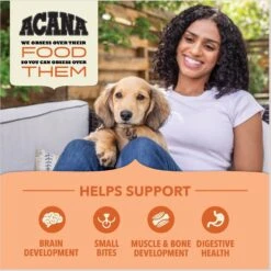 ACANA Wholesome Grains Real Chicken Eggs & Turkey Dry Puppy Food, 22.5-lb Bag 15 ACANA Wholesome Grains Real Chicken Eggs & Turkey Dry Puppy Food, 22.5-lb Bag -Blue Buffalo || ROYAL CANIN || Wellness Sales 822678 PT4. AC SS1800 V1696276651
