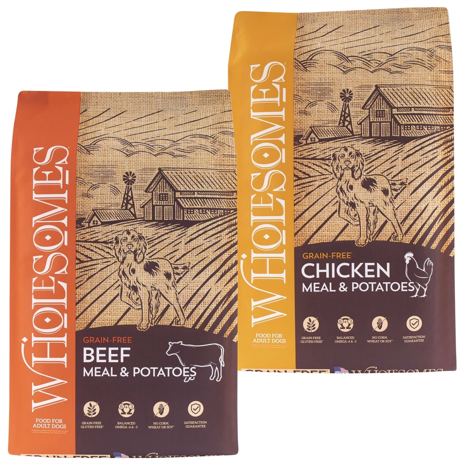 Wholesomes Chicken Meal & Potatoes Formula Grain-Free Dry Dog Food, 35-lb Bag & Wholesomes Grain-Free Beef Meal & Potatoes Formula Dry Dog Food, 35-lb Bag 3 Wholesomes Chicken Meal & Potatoes Formula Grain-Free Dry Dog Food, 35-lb Bag & Wholesomes Grain-Free Beef Meal & Potatoes Formula Dry Dog Food, 35-lb Bag