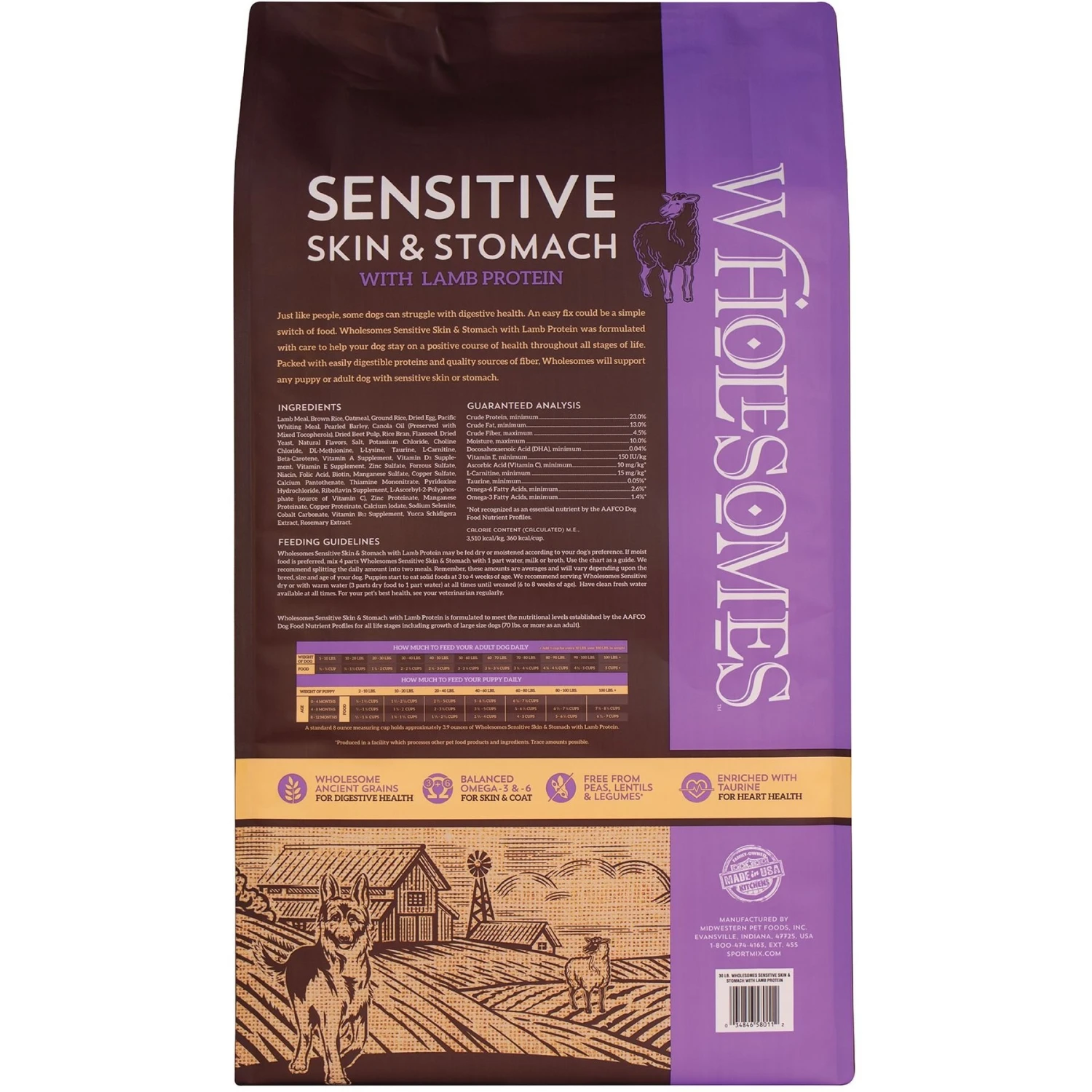 Wholesomes Sensitive Skin & Stomach With Lamb Protein Dry Dog Food, 30-lb Bag & Wholesomes Sensitive Skin & Stomach With Salmon Protein Dry Dog Food, 30-lb Bag 5 Wholesomes Sensitive Skin & Stomach With Lamb Protein Dry Dog Food, 30-lb Bag & Wholesomes Sensitive Skin & Stomach With Salmon Protein Dry Dog Food, 30-lb Bag - Image 3