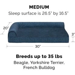 FurHaven Plush Fur & Almond Print Orthopedic Deluxe L-Chaise Sofa Cat & Dog Bed -Blue Buffalo || ROYAL CANIN || Wellness Sales 824582 PT1. AC SS1800 V1703798160