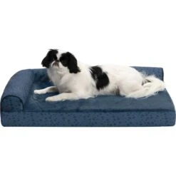 FurHaven Plush Fur & Almond Print Orthopedic Deluxe L-Chaise Sofa Cat & Dog Bed -Blue Buffalo || ROYAL CANIN || Wellness Sales 824582 PT4. AC SS1800 V1703798170