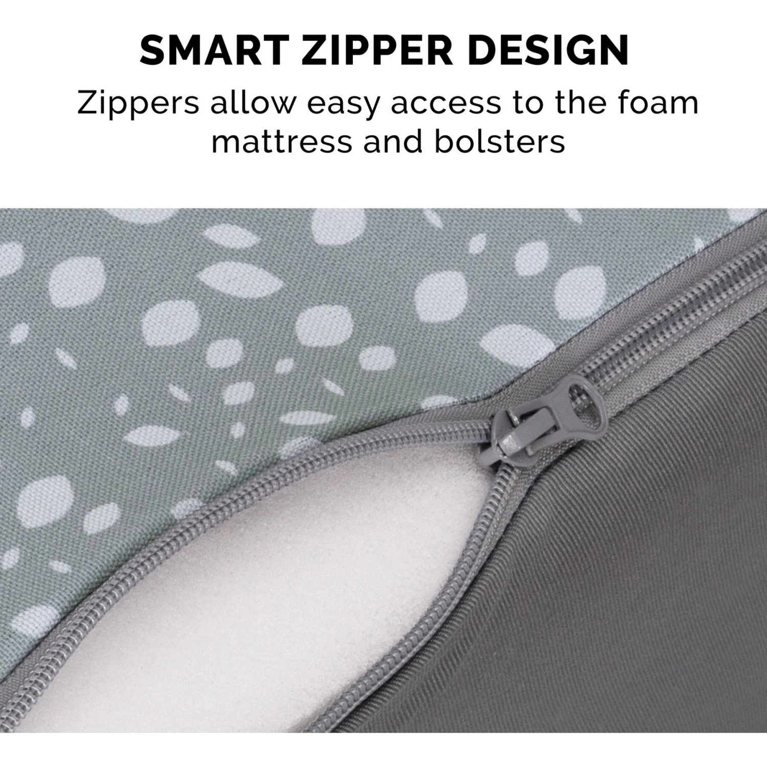 FurHaven Plush Fur & Almond Print Memory Foam Top Deluxe L-Chaise Sofa Cat & Dog Bed 10 FurHaven Plush Fur & Almond Print Memory Foam Top Deluxe L-Chaise Sofa Cat & Dog Bed - Image 8