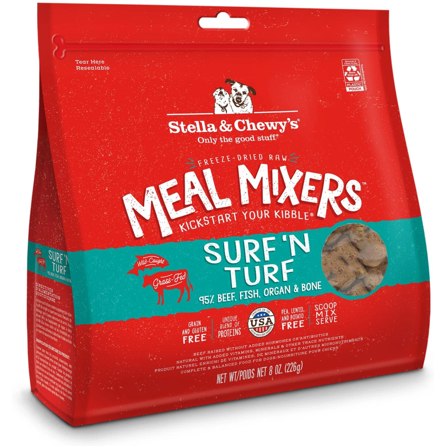Stella & Chewy's Freeze-Dried Grain-Free Protein Rich Recipe Raw Surf & Turf Meal Mixer Dog Food Topper, 8-oz Bag 3 Stella & Chewy's Freeze-Dried Grain-Free Protein Rich Recipe Raw Surf & Turf Meal Mixer Dog Food Topper, 8-oz Bag
