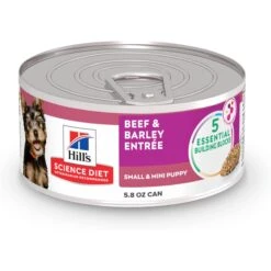 Hill's Science Diet Puppy Small & Mini Beef & Barley Entrée Canned Dog Food, 5.8-oz Can, 24 Count