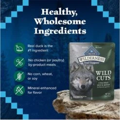 Blue Buffalo Wilderness Trail Toppers Wild Cuts Chunky Duck Bites In Hearty Gravy Grain-Free Dog Food Topper -Blue Buffalo || ROYAL CANIN || Wellness Sales 84134 PT5. AC SS1800 V1646778995