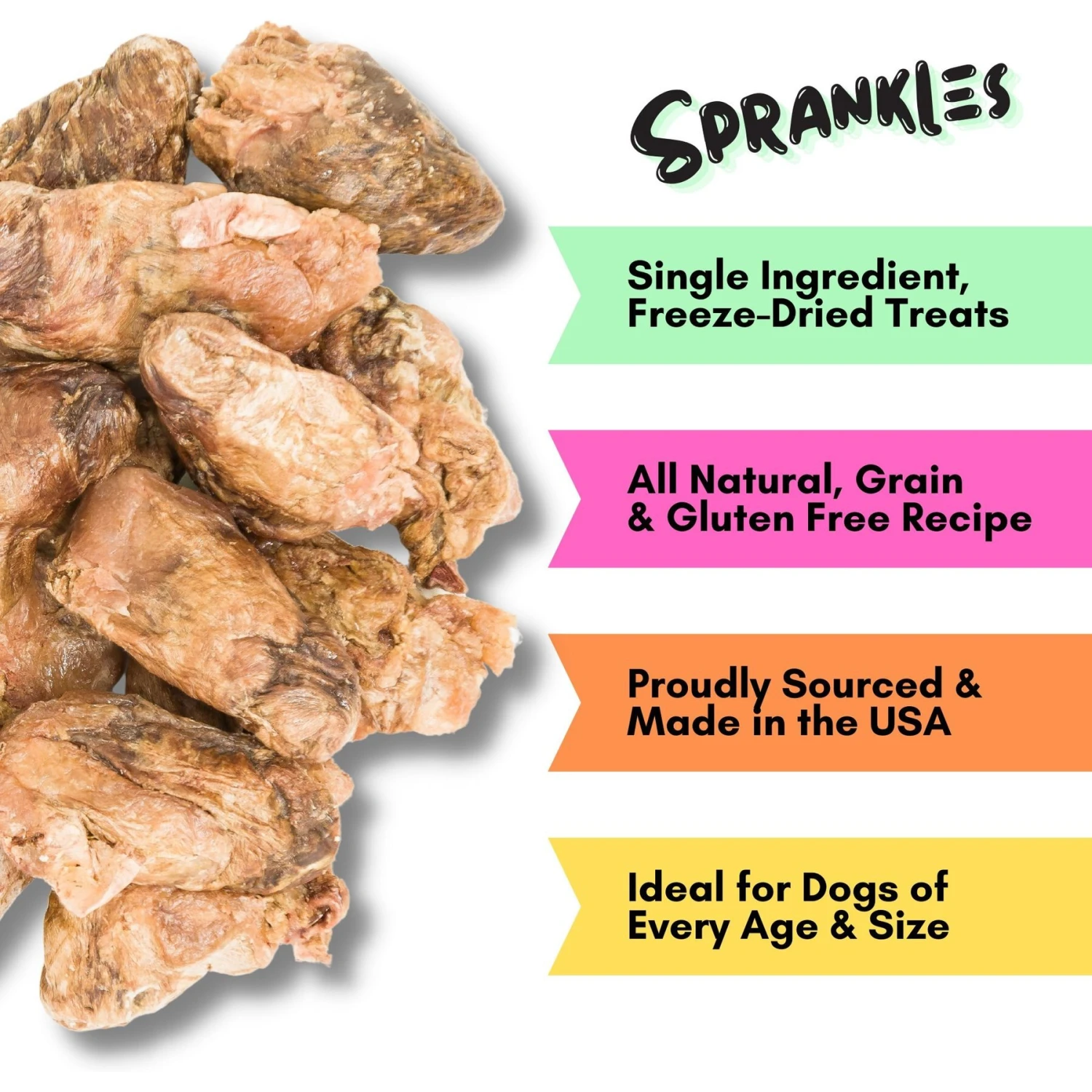 Sprankles Duck Hearts Grain-Free Freeze-Dried Cat & Dog Treat 4 Sprankles Duck Hearts Grain-Free Freeze-Dried Cat & Dog Treat - Image 2