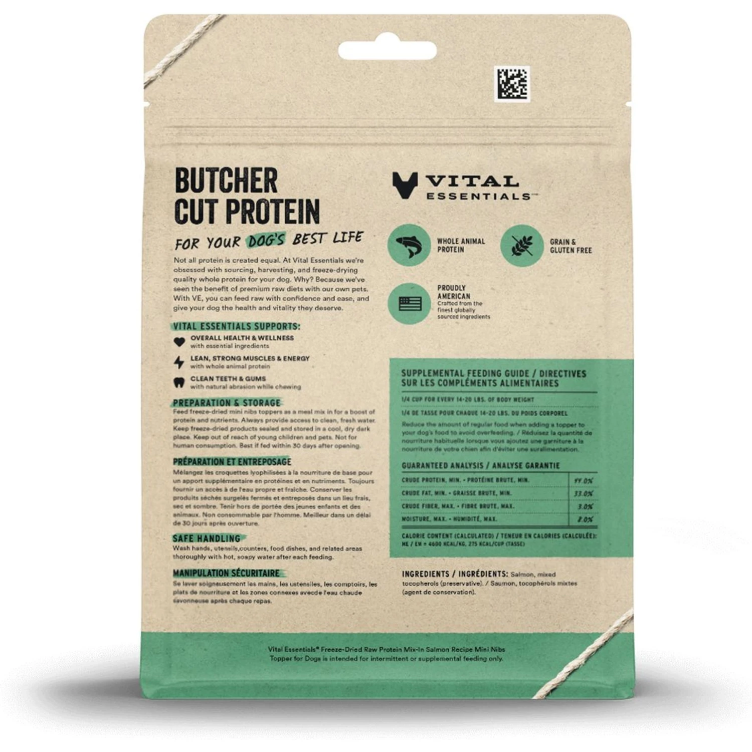 Vital Essentials Protein Mix-In Salmon Recipe Mini Nibs Grain-Free Freeze-Dried Raw Dog Food Topper 4 Vital Essentials Protein Mix-In Salmon Recipe Mini Nibs Grain-Free Freeze-Dried Raw Dog Food Topper - Image 2