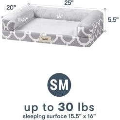 Friends Forever Harper Orthopedic Couch Bolster Sofa With Removable Cover Cat & Dog Bed, Grey -Blue Buffalo || ROYAL CANIN || Wellness Sales 851342 PT6. AC SS1800 V1683835962