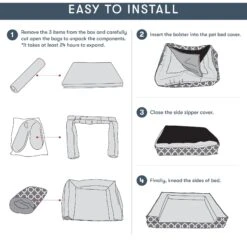 Friends Forever Harper Orthopedic Couch Bolster Sofa With Removable Cover Cat & Dog Bed, Grey -Blue Buffalo || ROYAL CANIN || Wellness Sales 851342 PT7. AC SS1800 V1683835872