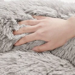 Friends Forever Luna Donut Faux Fur Cozy Cave Covered Dog Bed With Hooded Blanket -Blue Buffalo || ROYAL CANIN || Wellness Sales 851382 PT2. AC SS1800 V1683835895