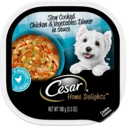 Cesar Home Delights Slow Cooked Chicken & Vegetables Dinner In Sauce Small Breed Adult Wet Dog Food Trays