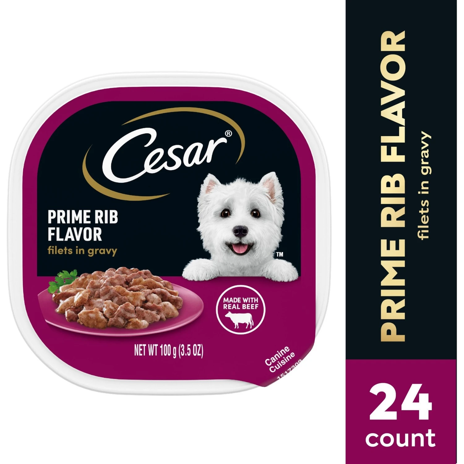 Cesar Filets In Gravy Prime Rib Adult Small Breed Wet Dog Food Trays 5 Cesar Filets In Gravy Prime Rib Adult Small Breed Wet Dog Food Trays - Image 3