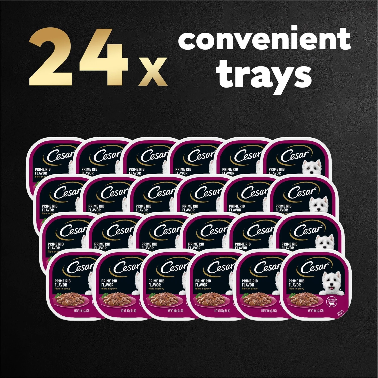 Cesar Filets In Gravy Prime Rib Adult Small Breed Wet Dog Food Trays 10 Cesar Filets In Gravy Prime Rib Adult Small Breed Wet Dog Food Trays - Image 8