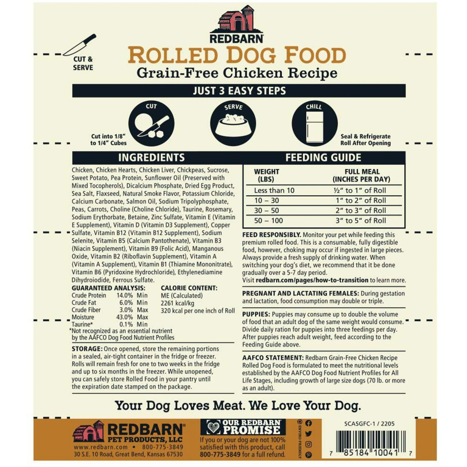 Redbarn Naturals Grain-Free Chicken Recipe Dog Food Roll 4 Redbarn Naturals Grain-Free Chicken Recipe Dog Food Roll - Image 2