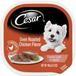 Cesar Classic Loaf In Sauce Oven Roasted Chicken Flavor Dog Food Trays