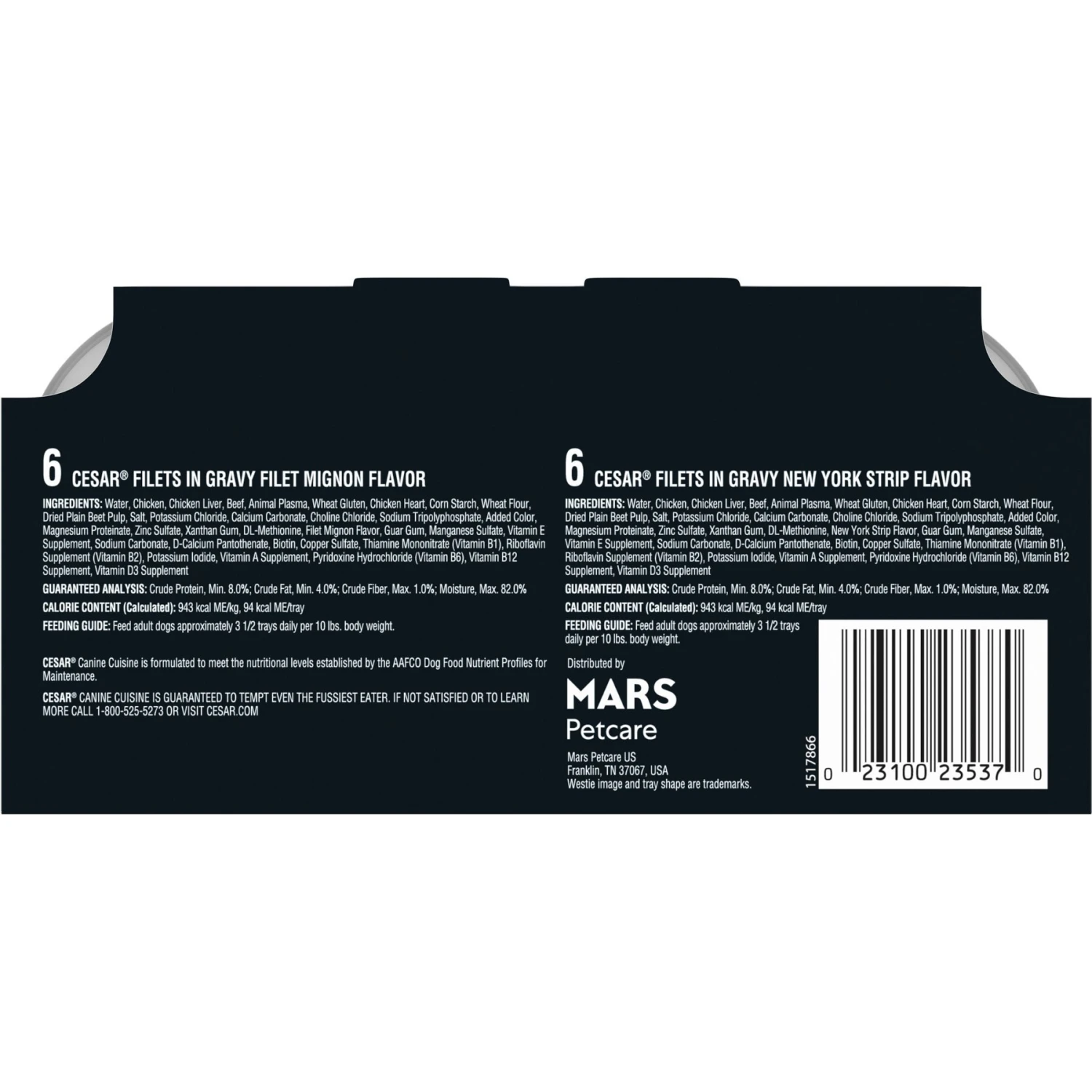 Cesar Filets In Gravy Beef Variety Pack Small Breed Adult Wet Dog Food Trays 4 Cesar Filets In Gravy Beef Variety Pack Small Breed Adult Wet Dog Food Trays - Image 2