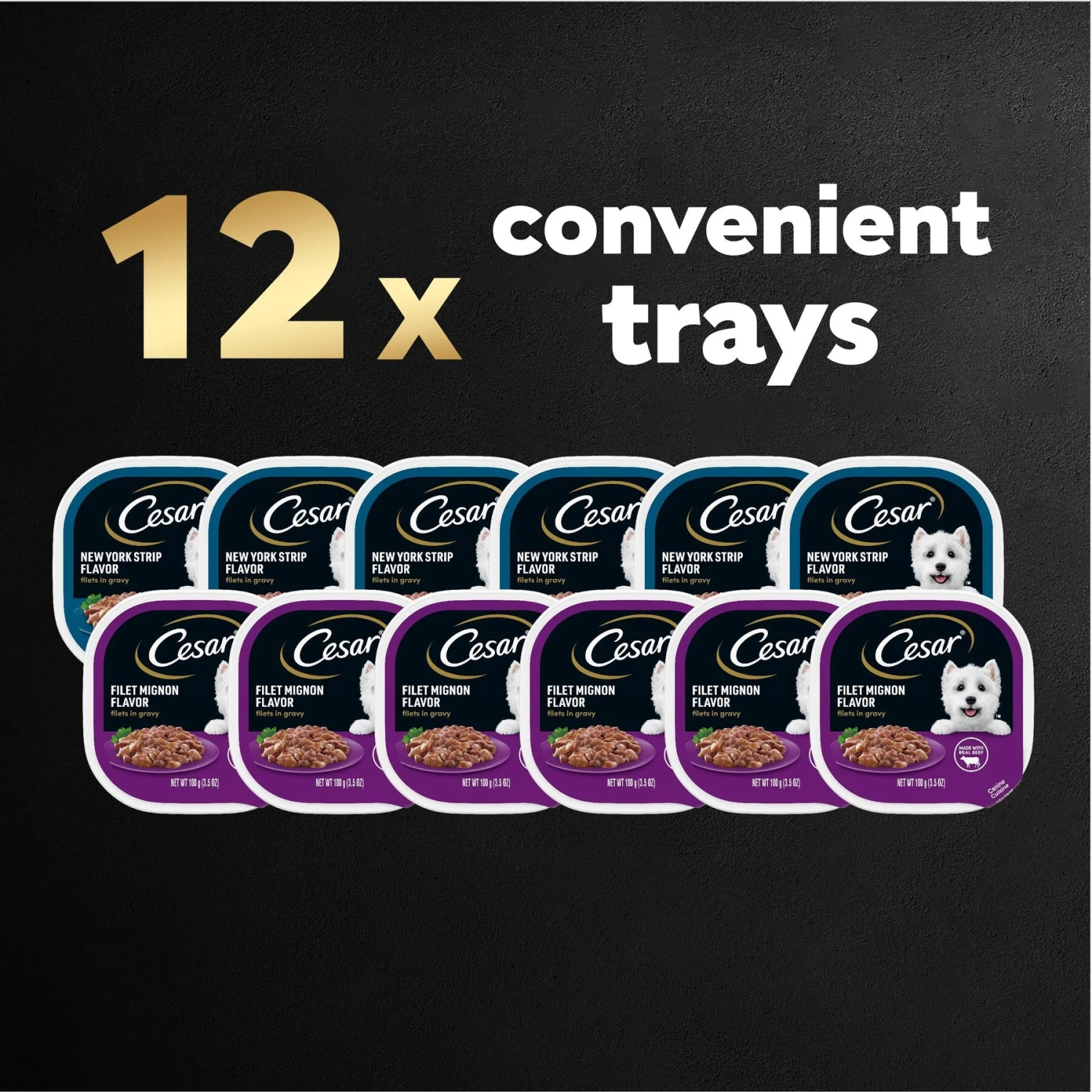 Cesar Filets In Gravy Beef Variety Pack Small Breed Adult Wet Dog Food Trays 10 Cesar Filets In Gravy Beef Variety Pack Small Breed Adult Wet Dog Food Trays - Image 8