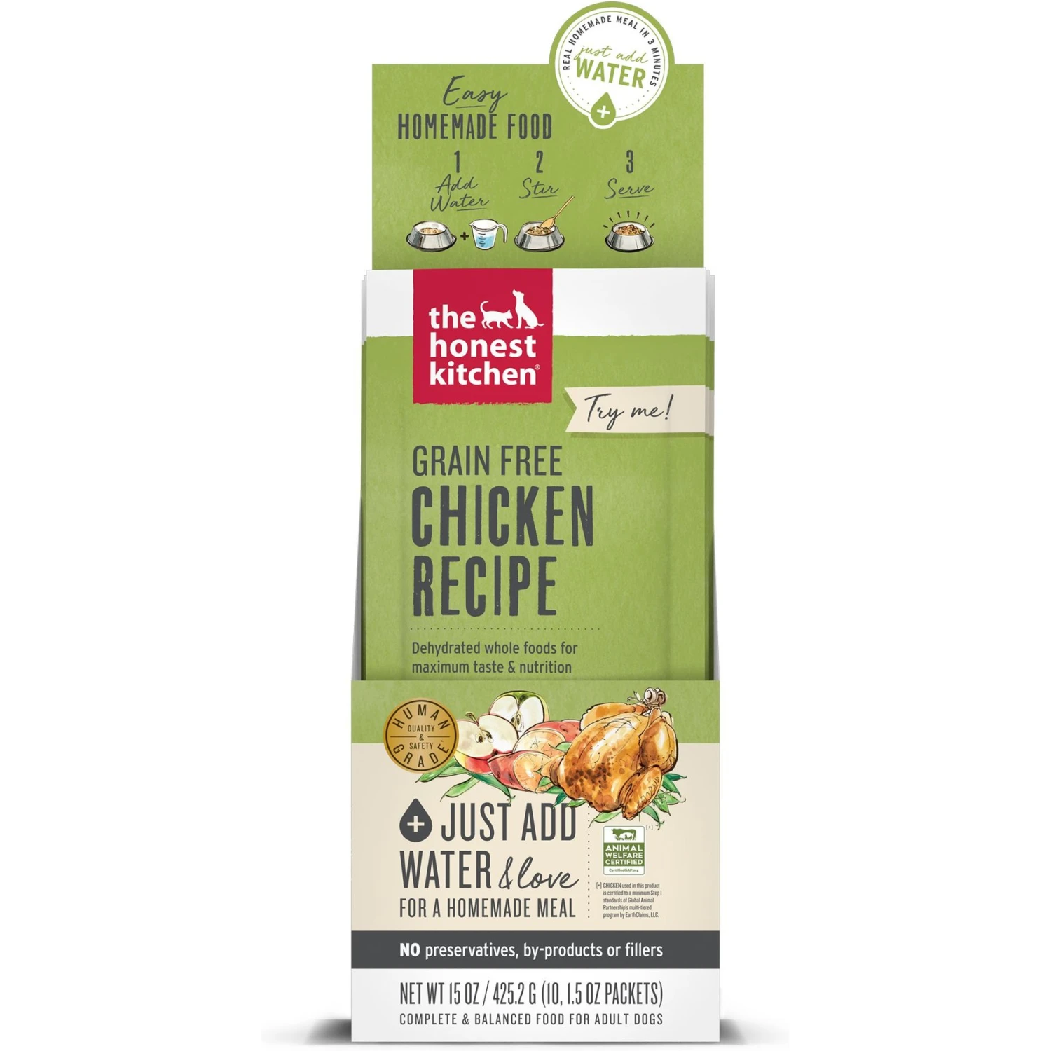 The Honest Kitchen Grain-Free Chicken Dehydrated Dog Food, 1.5-oz, 10 Count 3 The Honest Kitchen Grain-Free Chicken Dehydrated Dog Food, 1.5-oz, 10 Count