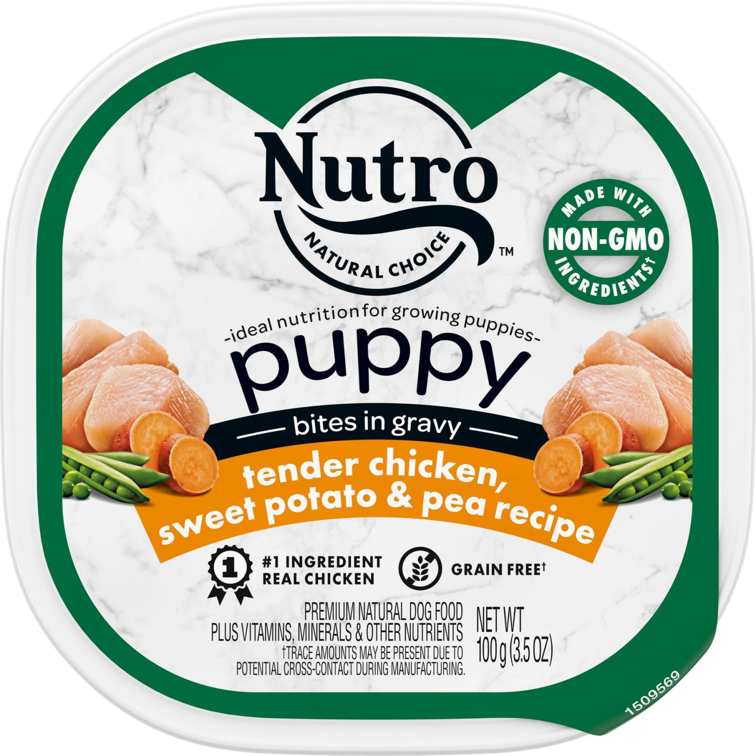 Nutro Puppy Tender Grain-Free Chicken, Sweet Potato & Pea Recipe Bites In Gravy Wet Dog Food Trays 3 Nutro Puppy Tender Grain-Free Chicken, Sweet Potato & Pea Recipe Bites In Gravy Wet Dog Food Trays