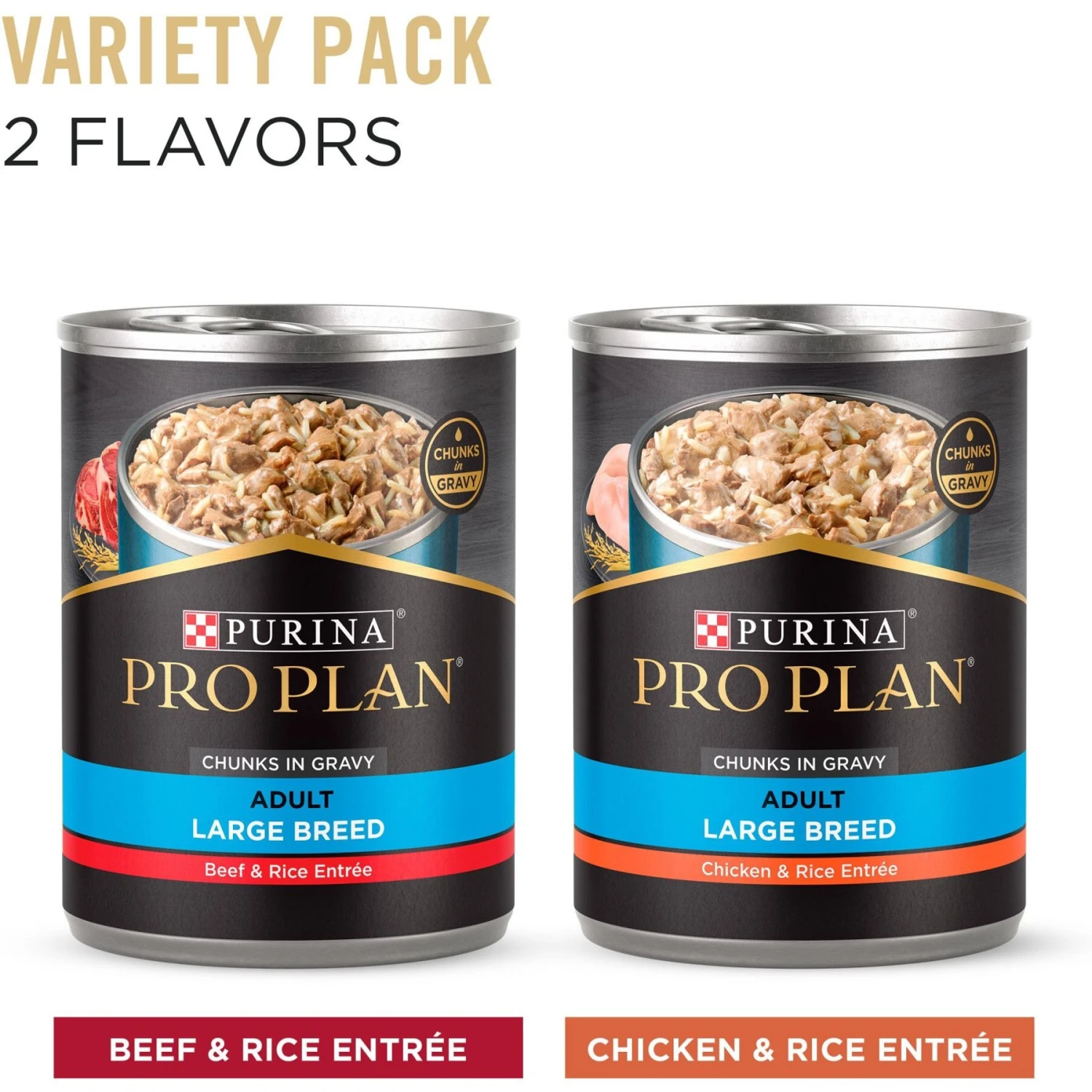 Purina Pro Plan Specialized Variety Pack Adult Large Breed High Protein Chicken & Rice, Beef & Rice In Gravy Wet Dog Food, 13-oz Can, Case Of 12 4 Purina Pro Plan Specialized Variety Pack Adult Large Breed High Protein Chicken & Rice, Beef & Rice In Gravy Wet Dog Food, 13-oz Can, Case Of 12 - Image 2