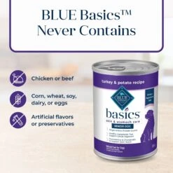 Blue Buffalo Basics Skin & Stomach Care Grain-Free Turkey & Potato Senior Canned Dog Food -Blue Buffalo || ROYAL CANIN || Wellness Sales 88193 PT5. AC SS1800 V1646253745