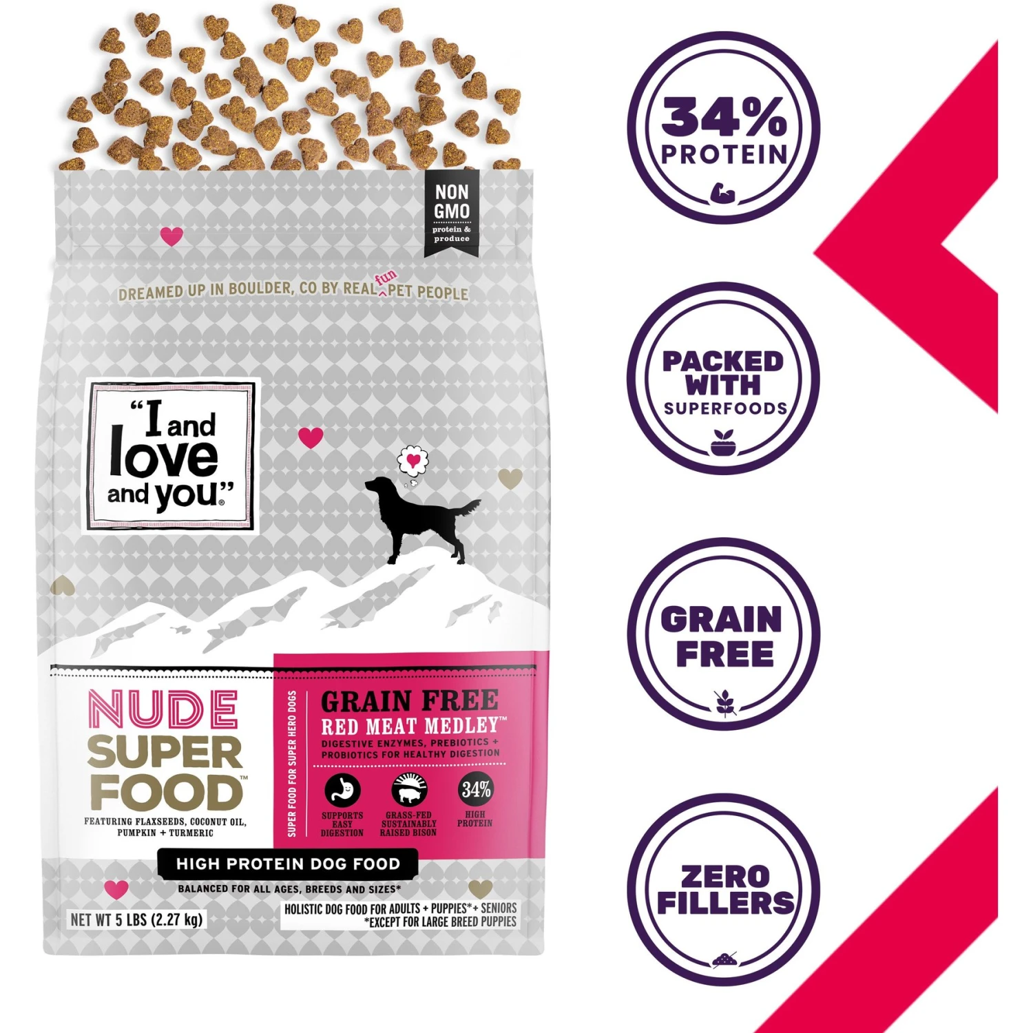 I And Love And You Nude Super Food Grain-Free Red Meat Medley Dry Dog Food 4 I And Love And You Nude Super Food Grain-Free Red Meat Medley Dry Dog Food - Image 2