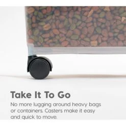 IRIS USA WeatherPro Airtight Dog, Cat, Bird & Small-Pet Food Storage Bin Container With Attachable Casters -Blue Buffalo || ROYAL CANIN || Wellness Sales 901870 PT3. AC SS1800 V1688154685