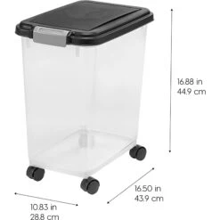 IRIS USA WeatherPro Airtight Dog, Cat, Bird & Small-Pet Food Storage Bin Container With Attachable Casters -Blue Buffalo || ROYAL CANIN || Wellness Sales 901870 PT4. AC SS1800 V1688152562