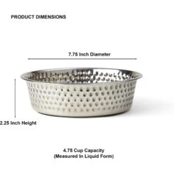 PetRageous Designs Crete Hammered Stainless Steel Dog & Cat Bowl -Blue Buffalo || ROYAL CANIN || Wellness Sales 902294 PT1. AC SS1800 V1689966443