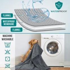 PetAmi Sherpa Fleece Waterproof Waffle Cat & Dog Blanket -Blue Buffalo || ROYAL CANIN || Wellness Sales 903958 PT3. AC SS1800 V1688141959